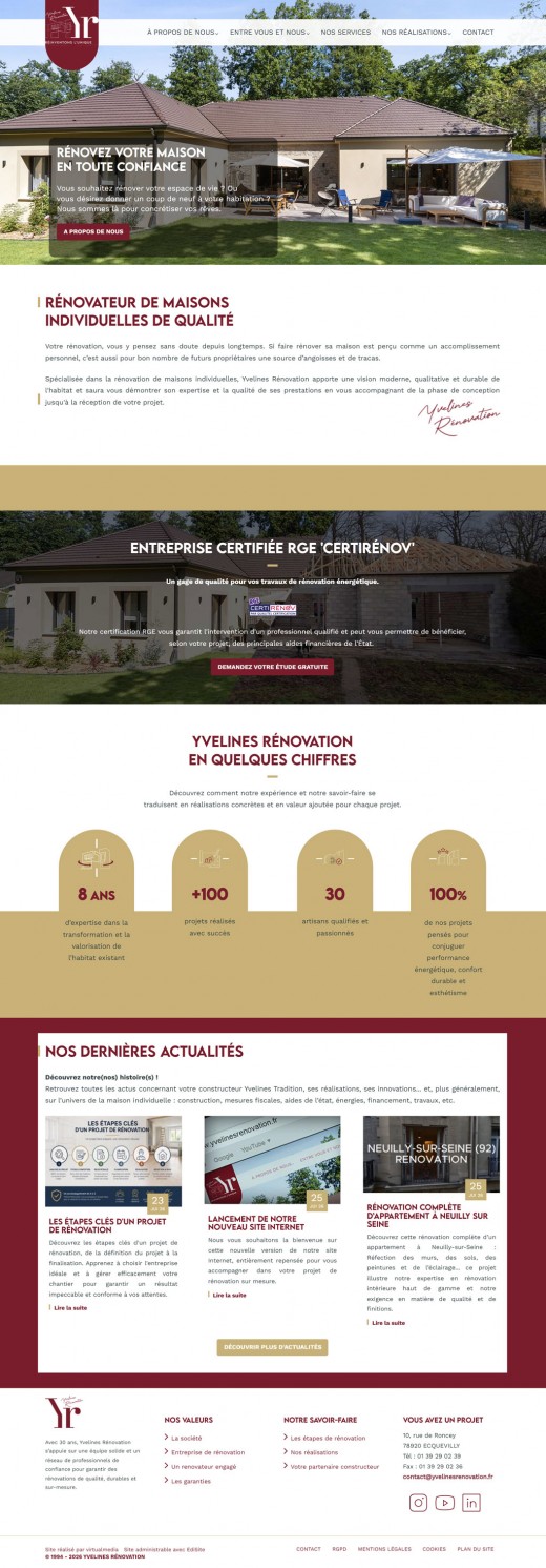 Realisation refonte site internet renovateur yvelinesrenovation