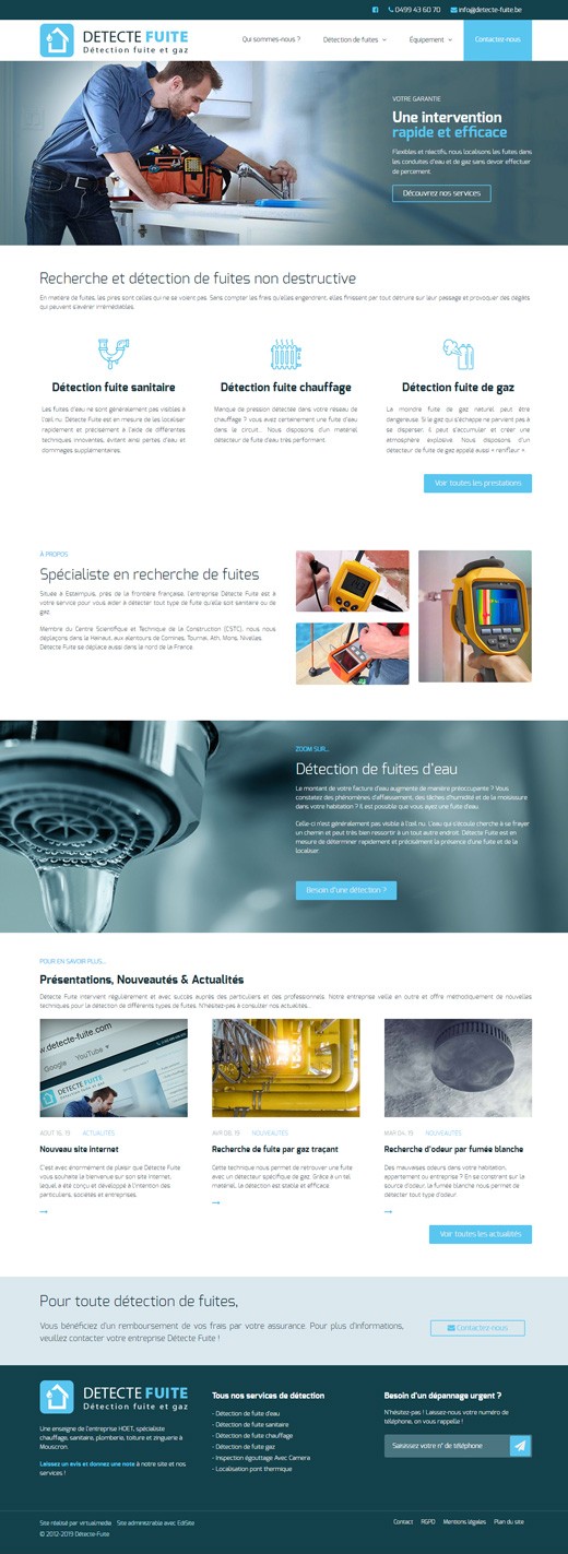 Realisation site web detecte fuite