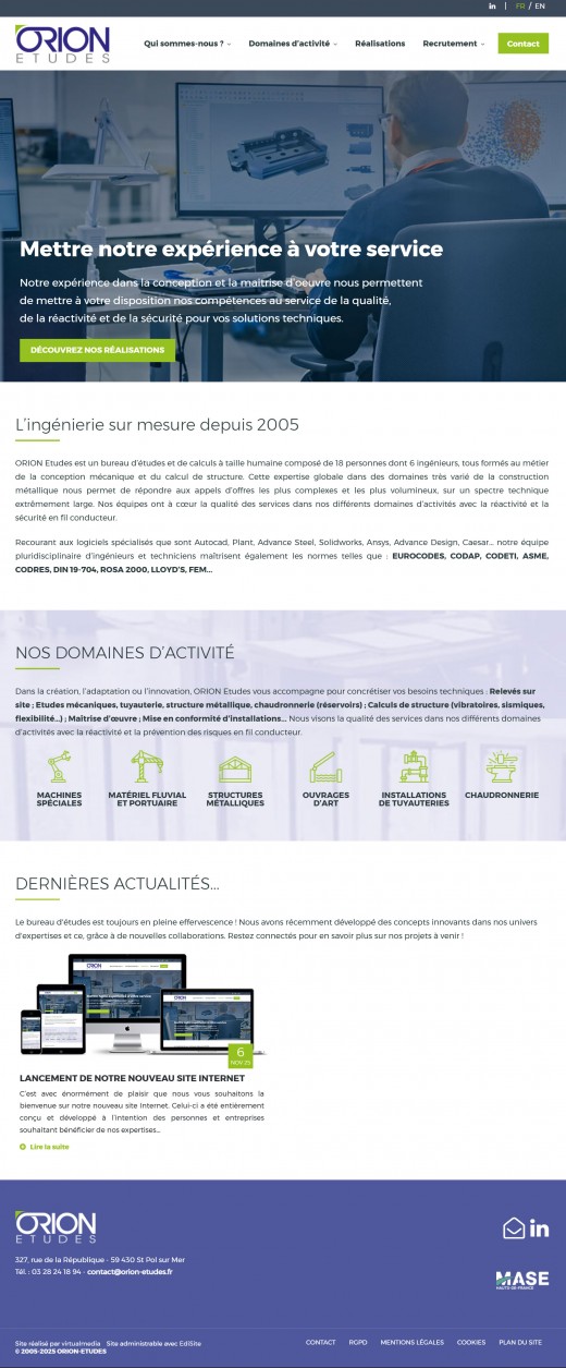 Refonte site orion etudes