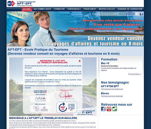 Site internet ecole aft aftral ept tourisme tremblay