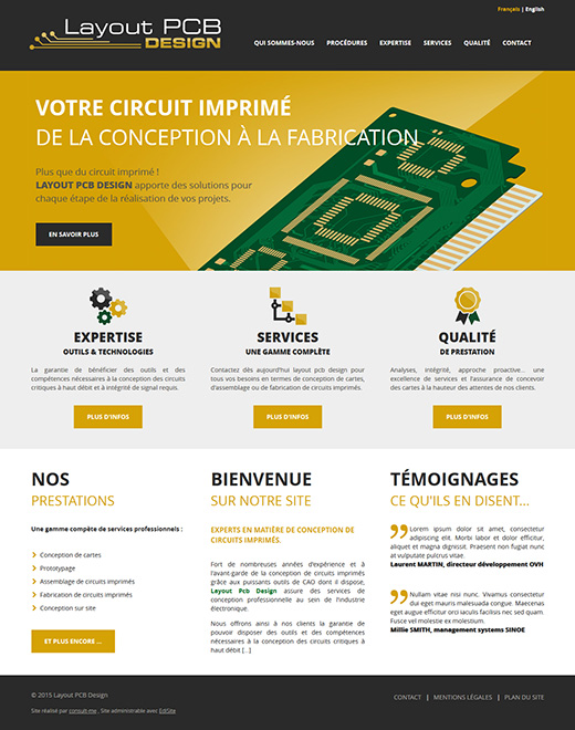 Site internet layout pcb design