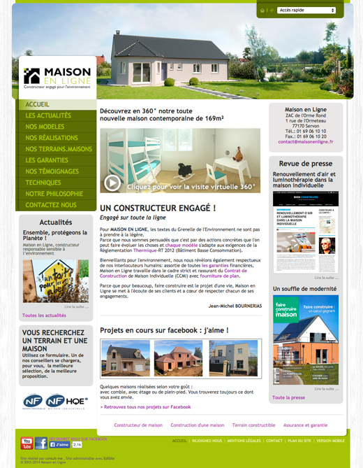 Site internet maison en ligne