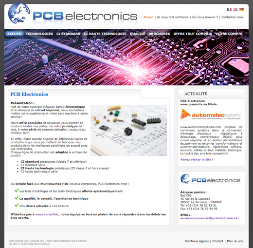 Site vitrine pcb electronics